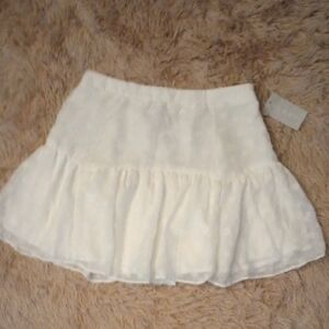 Mustard Seed White Bubble Mini Fully Lined Skort  NEW